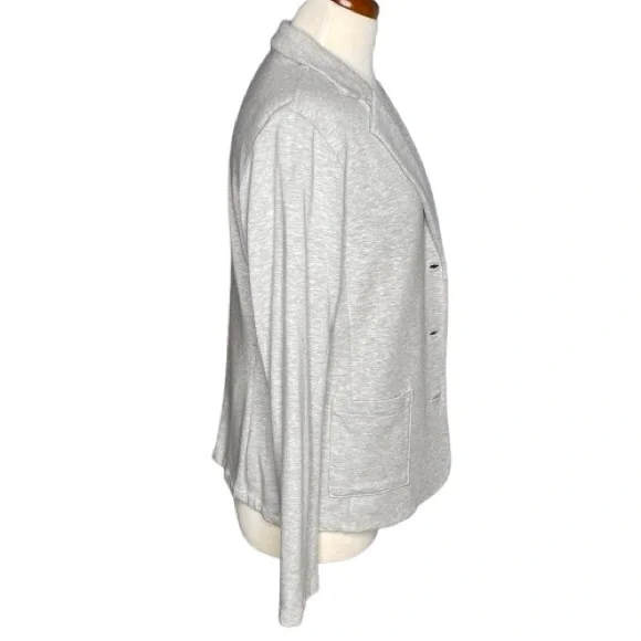 Tahari Light Gray Women's Knit Blazer, L - Picture 5 of 7